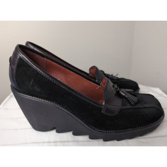 Vintage Donald J Pliner Italy chunky preppy wedge heel shoes 7.5 - Picture 5 of 11